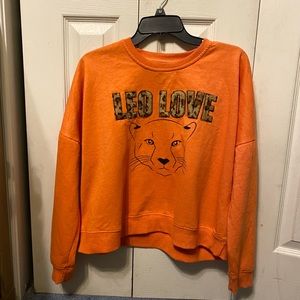 Oversized orange leopard sweatshirt